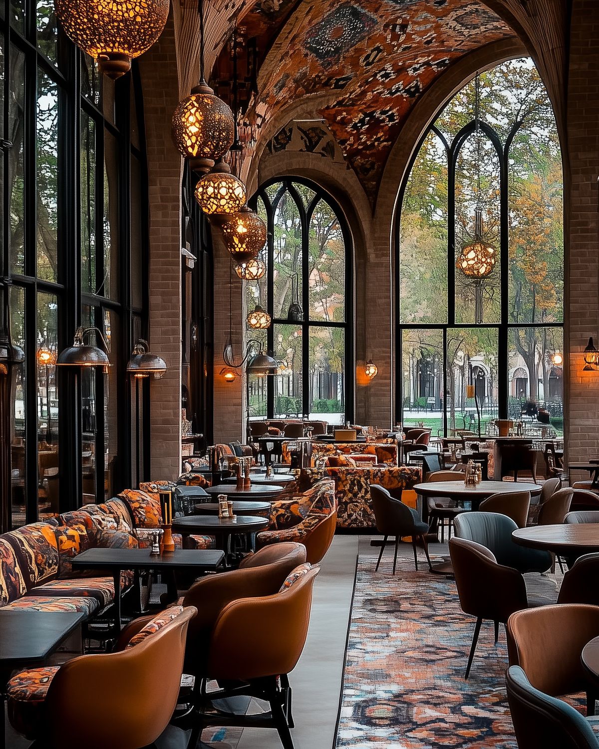 Elegant private dining room with crystal chandeliers