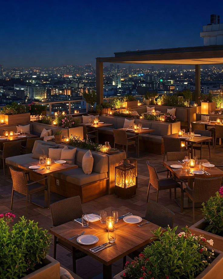 Stunning rooftop terrace with city views