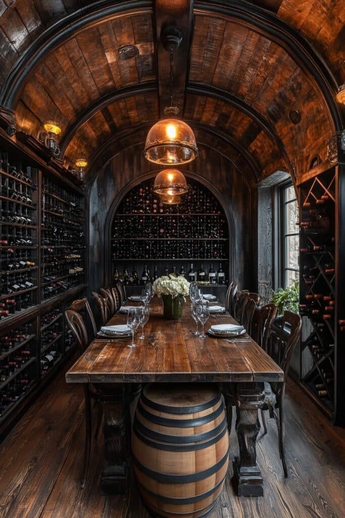 Extensive wine cellar with rare vintages